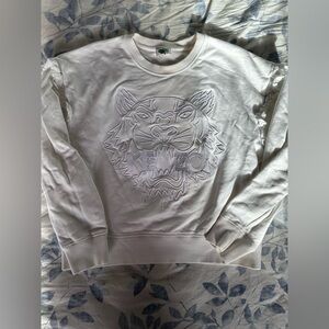 Kenzo Paris White Tiger Embroidered Sweatshirt – Streetwear iconic tiger ,Size M